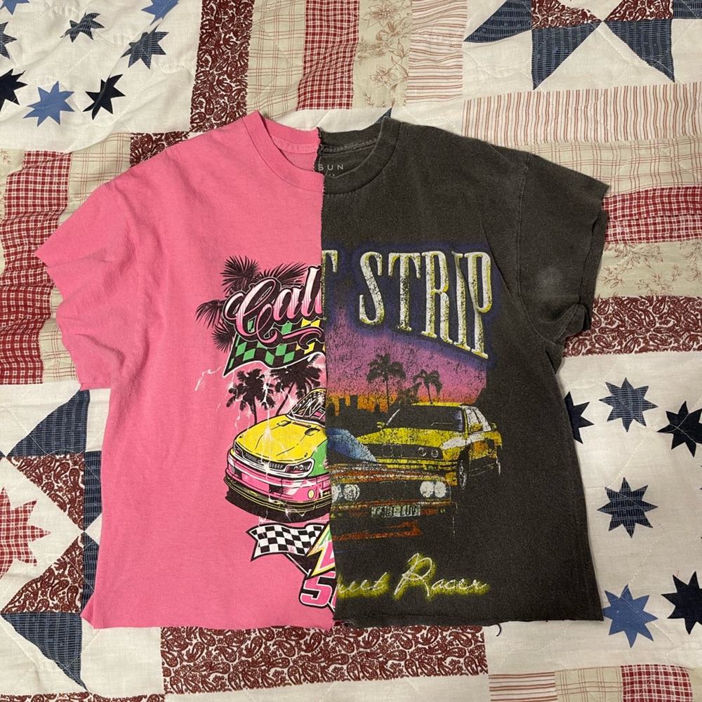 Graphic T-Shirt grey and pink racing